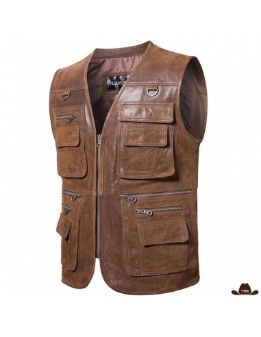 Veste Cuir Western Sans Manches Homme chez Cornerstreet bien 