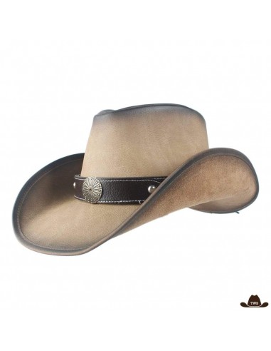 Chapeau Western Cuir Vieilli de pas cher