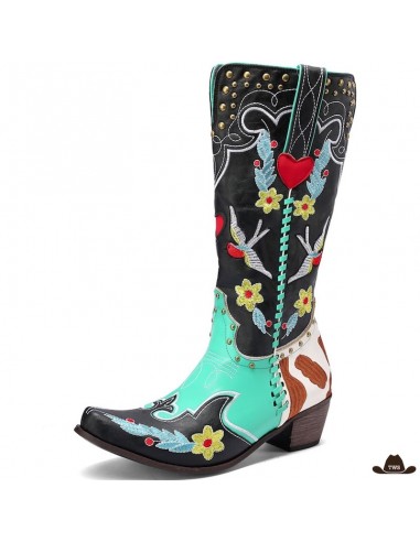 Bottes Western Femme Fleurs paiement sécurisé