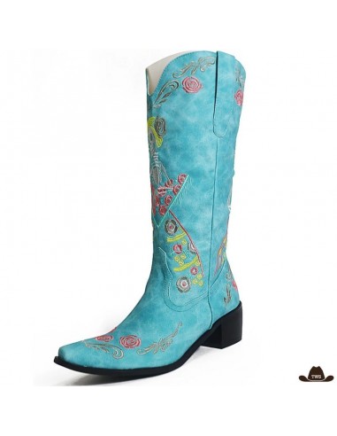 Bottes Cowboy Femme Turquoise Pour