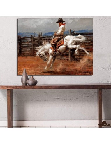 Tableau Scène de Western ouvre sa boutique