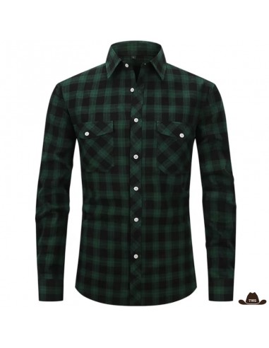 Chemise Western Grands Carreaux Verte Voir les baskets