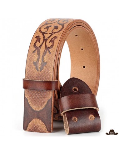 Ceinture en Cuir Brun Homme Style Western offre 