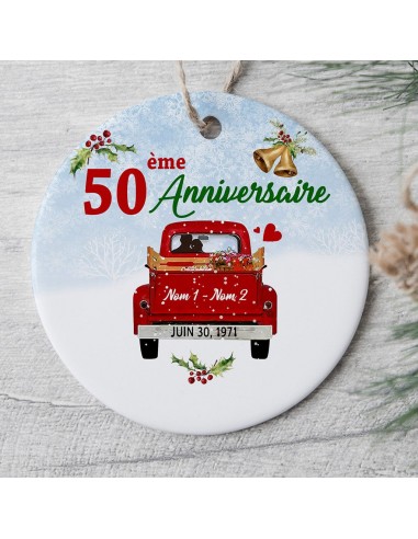 Anniversaire de mariage - Couple, Mamie, Papa - Ornement de Noël personnalisé  - 0020O040G prix