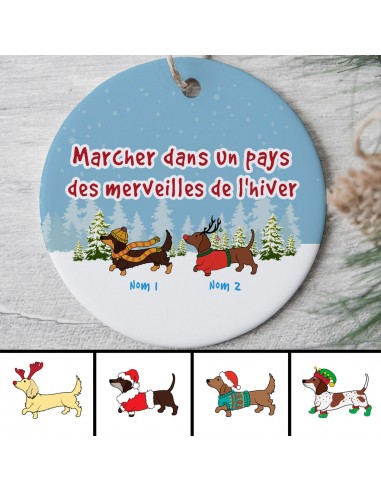 Marcher dans un pays - Amoureux des chiens, Teckel - Ornement de Noël personnalisé - 0024O010C Venez découvrir notre 