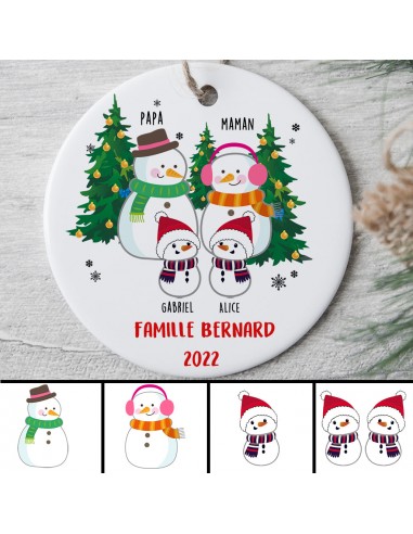 Ornement de Noël  personnalisé - Famille - Bonhomme de neige - 0038O000I prix