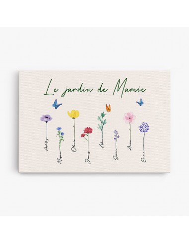 Le jardin de Mamie - Cadeau Personnalisé | Toile pour Maman/Mamie votre