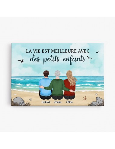 La Vie Est Meilleure - Cadeau Personnalisé | Toile pour Mamie Comparez plus de prix