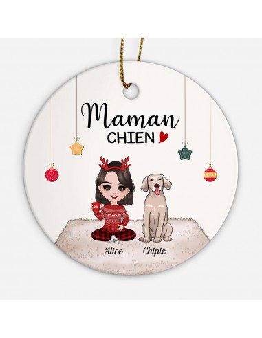 Maman Chien - Cadeau Personnalisé | Ornement de Noël pour Amoureux des Chiens l'achat 