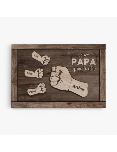 Ce Papa Papi Appartient, Bose de Poing Papa - Cadeau Personnalisé | Toile france