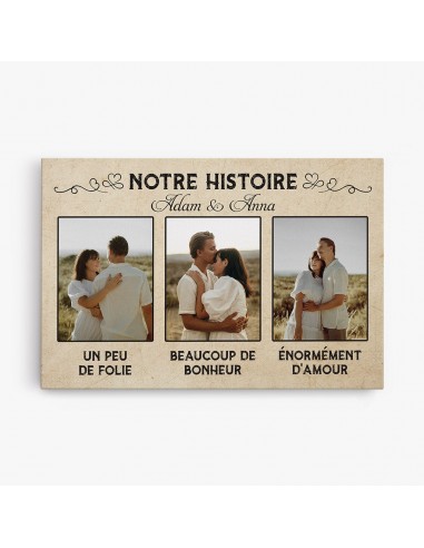 Notre Histore - Cadeau Personnalisé | Toile pour Couples Amoureux est présent 