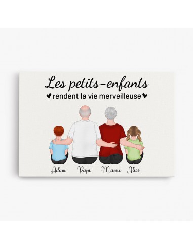 Les Petits-Enfants - Cadeau Personnalisé | Toile pour Maman Mamie Papa Papi hantent personnes