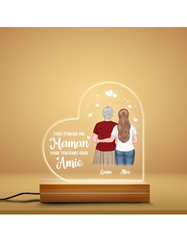 Maman et Fille - Cadeau Personnalisé | Veilleuse LED 3D pour Mamie Maman Faites des économies