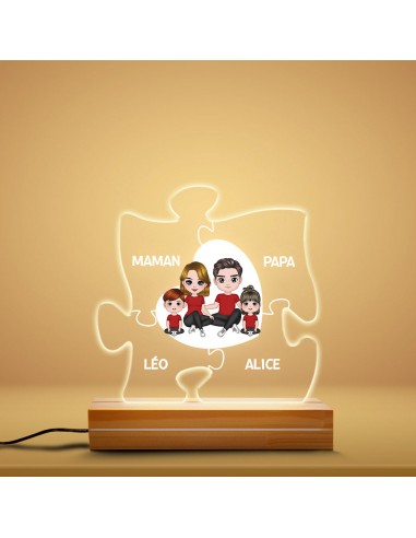 Puzzle De Famille - Cadeau Personnalisé | Veilleuse LED 3D pour Mamie/Maman Papi/Papa 50% de réduction en Octobre 2024