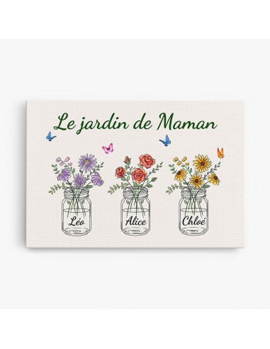 Le Jardin de Maman - Cadeau Personnalisé | Toile pour Maman Mamie pas cher 