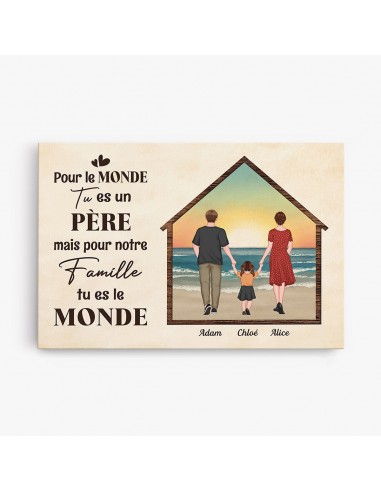 Tu Es Le Monde - Cadeau Personnalisé | Toile pour Papa le concept de la Pate a emporter 