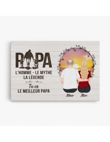 L'Homme Le Mythe La Légende - Cadeau Personnalisé | Toile pour Papa Papy pas cher chine