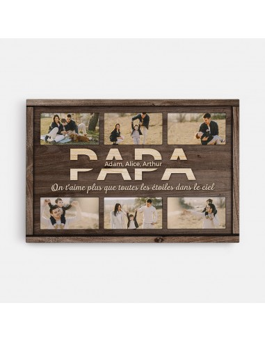 Papa, On T'Aime - Cadeau Personnalisé | Toile pour Papa Papy une grave pollution 