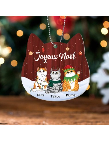 Joyeux Miaou Noël - Cadeau Personnalisé | Ornement pour Noël Amélioration de cerveau avec