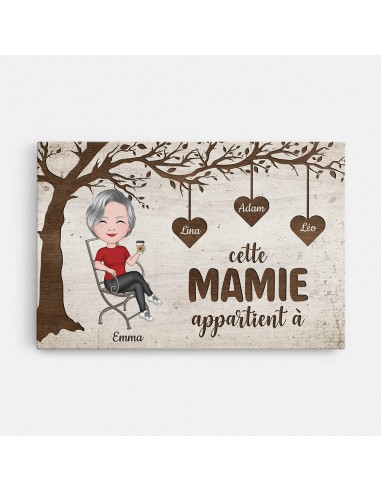 Cette Mamie Appartient À Version Mignonne - Cadeau Personnalisé | Toile Pour Mamie de France