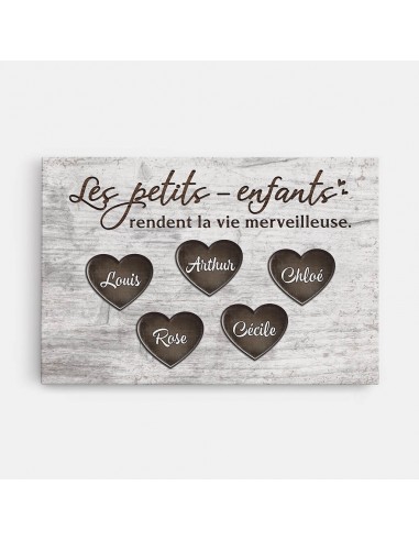 Les Petits-Enfants Rendent La Vie Merveilleuse - Cadeau Personnalisé | Toile Pour Famille shop