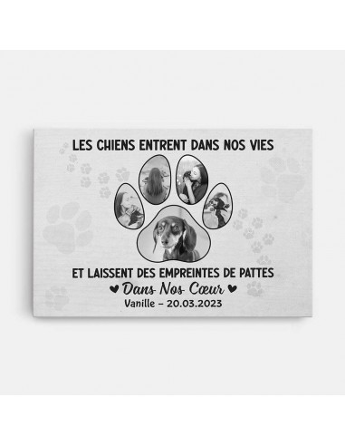 Les Chiens/Chats Entrent Dans Notre Vie - Cadeau Personnalisé | Toile pour Amoureux des Animaux livraison gratuite