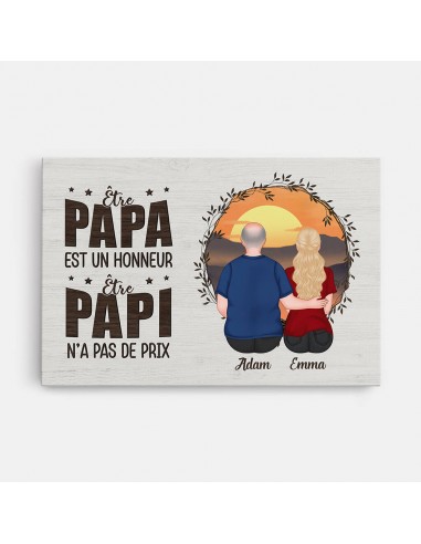 Être Papa/Papy N'a Pas De Prix - Cadeau Personnalisé | Toile Pour Homme Paris Déstockage Promo