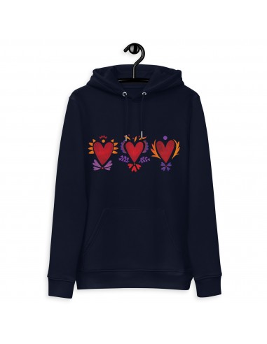 Tripple Burning Heart - Unisex Eco Hoodie est présent 