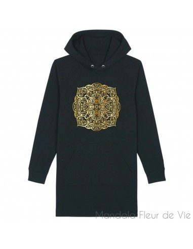 Robe Sweat Mandala Fleur Or brillant des détails fins