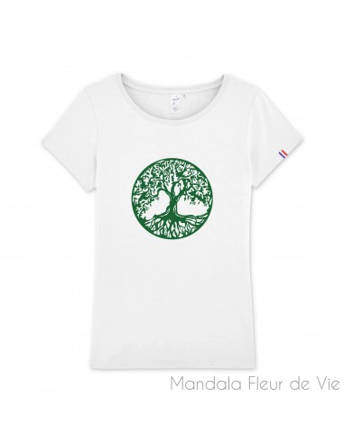 T Shirt Femme Arbre de Vie Vert, Made in France, Bio à prix réduit toute l'année