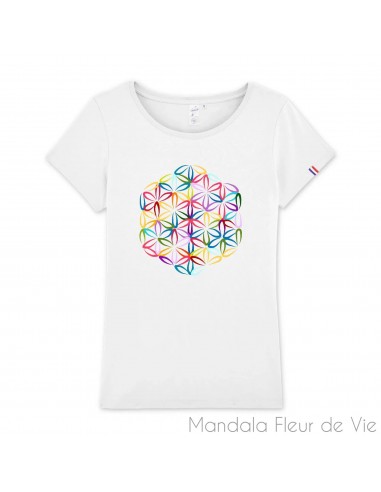 T Shirt Fleur de Vie Couleur "Harmonie" made in France soldes