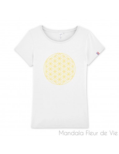 T Shirt Fleur de Vie Jaune Or, Made in France 50-70% off 