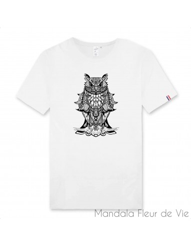 T Shirt Homme Mandala Hibou 100% français le concept de la Pate a emporter 