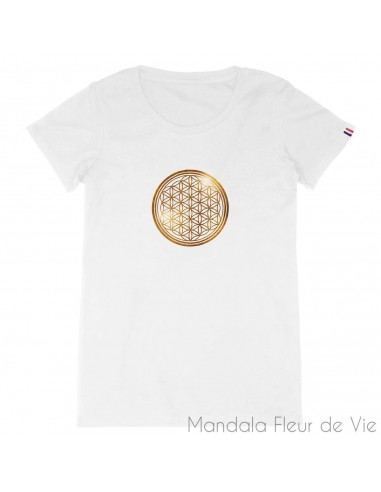 T Shirt Femme Fleur de Vie Or en stock