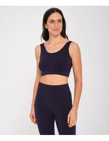 Brassière de yoga souple bambou bleu Faites des économies