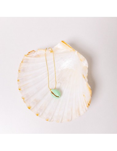 Collier coquillage Vert d'eau pas cheres